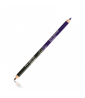 Lápiz de ojos con doble punta negro y violeta.
