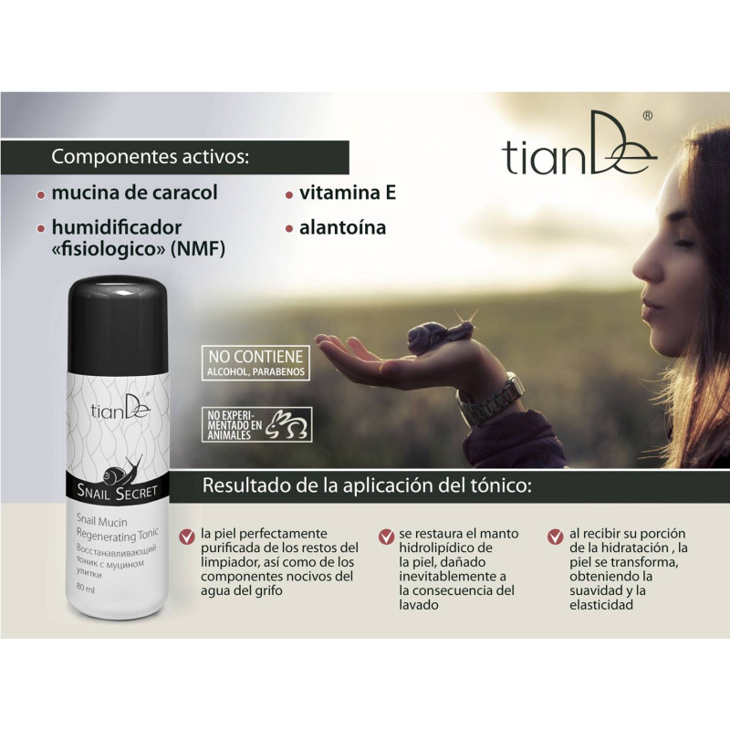 Tónico Facial Revitalizante y Antibiótico Con Mucina. 80 ml