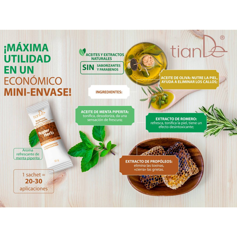 Crema para el cuidado integral de los pies Máster Herb.