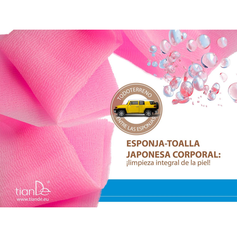 Toalla Exfoliante Japonesa de Fibra para el baño.