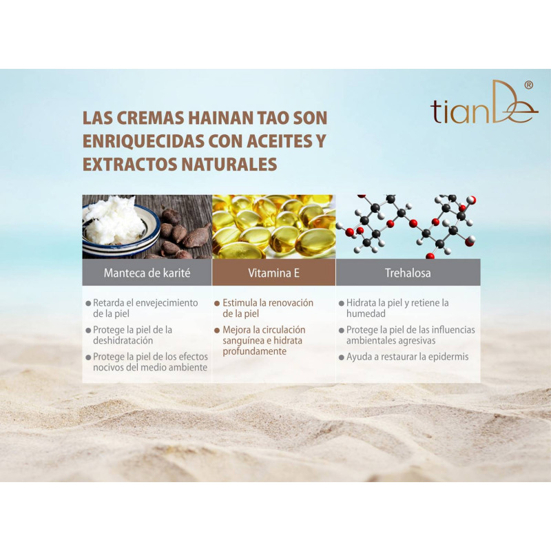 Crema Corporal Natural Hidratante Intensiva Con Algas Marinas Hainan Tao.