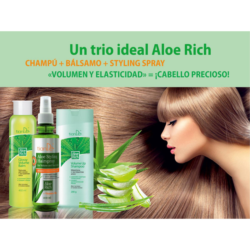 Champú para el cabello Fino y Volumen con Áloe Vera.