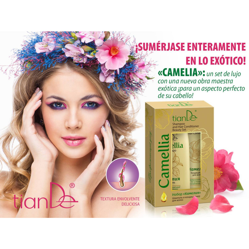 Set de Champú + Acondicionador para el Cabello Seco y Dañado con Camelia Japónica.