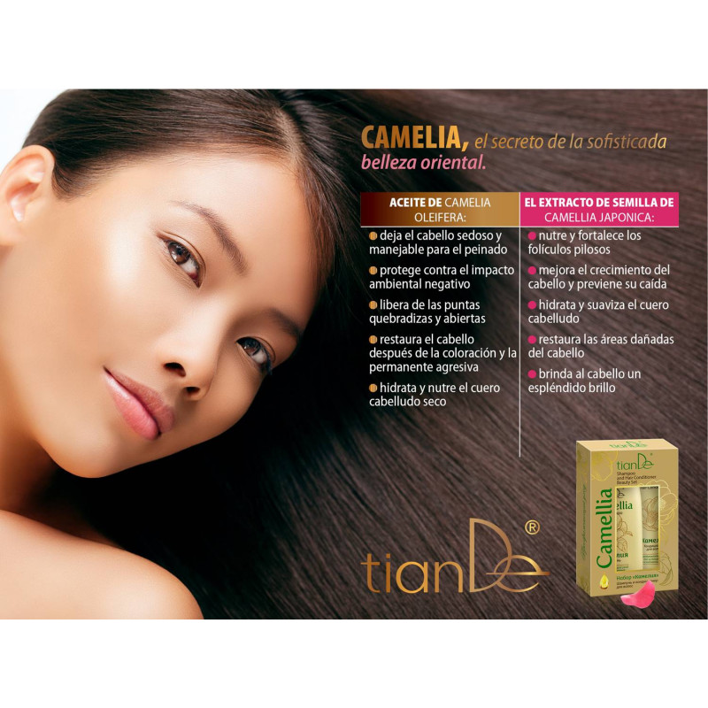 Set de Champú + Acondicionador para el Cabello Seco y Dañado con Camelia Japónica.