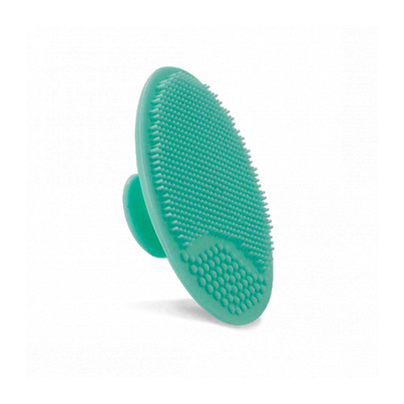 Esponja de Silicona limpiadora y masajeadora color Turquesa.