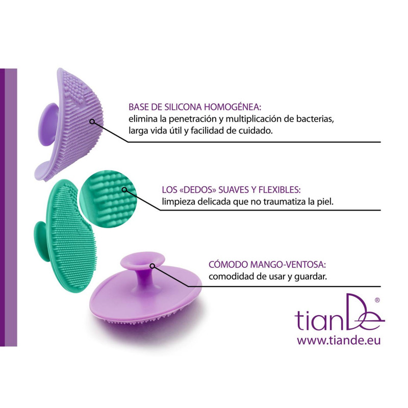 Esponja de Silicona limpiadora y masajeadora color Turquesa.