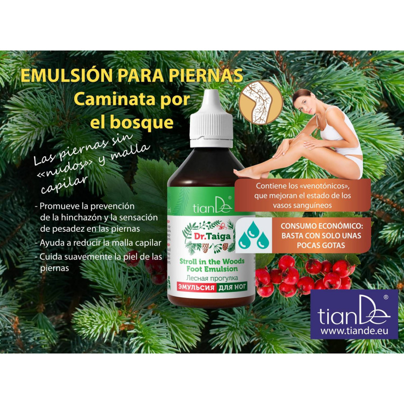 Emulsión de Masaje Terapéutica con Venotónicos para Piernas Cansadas y pies Dr. Taiga