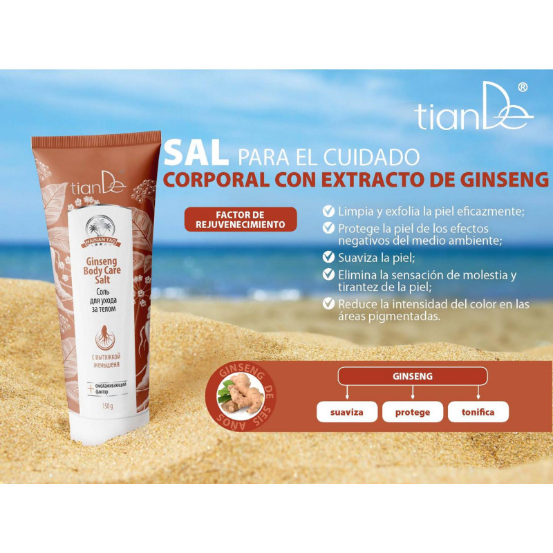 Sal Marina para el cuidado Corporal con Ginseng Rojo Coreano.