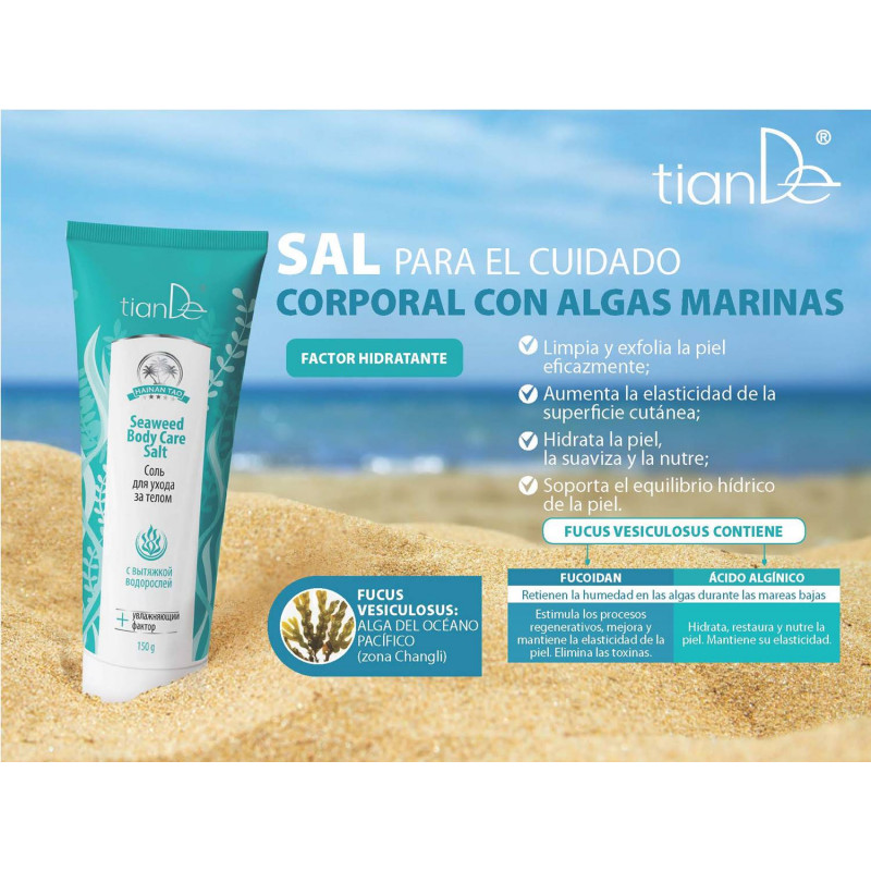 Sal marina corporal Hidratante con Algas Marinas.