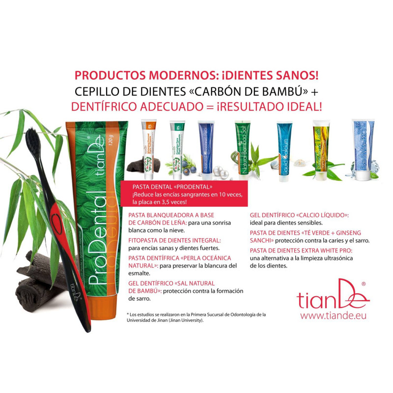 Cepillo de Dientes Ecológico Antiséptico y Antibacteriano con Carbón vegetal de Bambú.