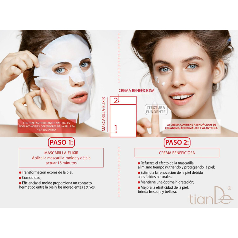 Mascarilla Facial para Tensar y Aumentar la Elasticidad de la piel Amazing Nature.