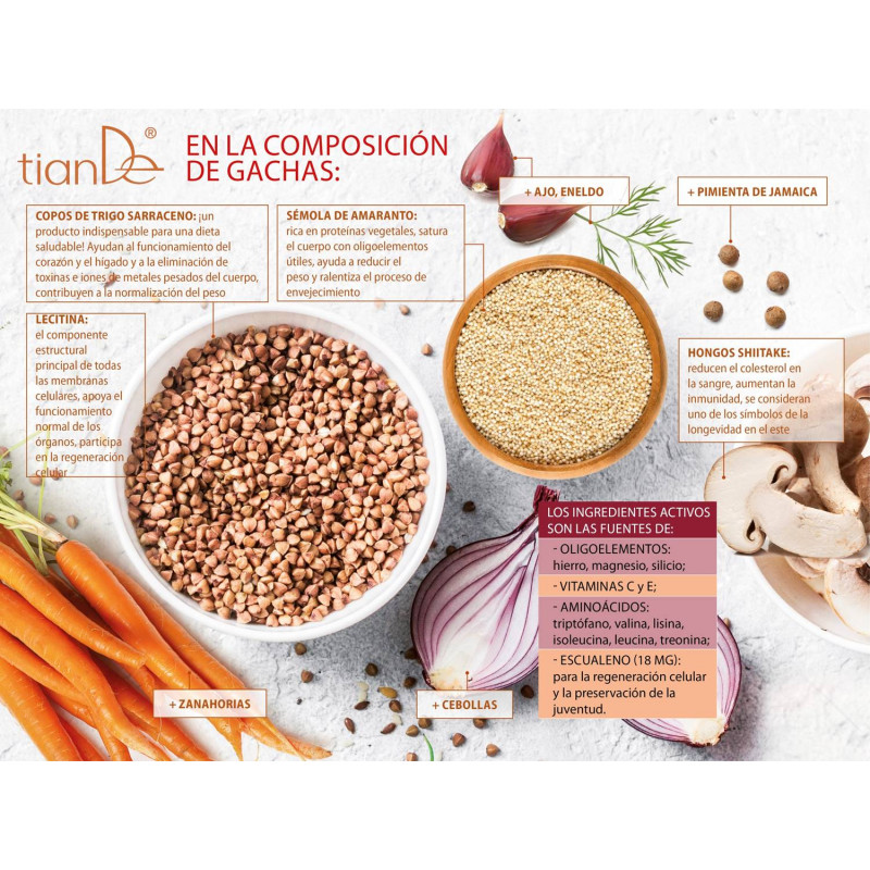 Sopa para Perder peso con Trigo Sarraceno, Amaranto y Setas Shiitake.