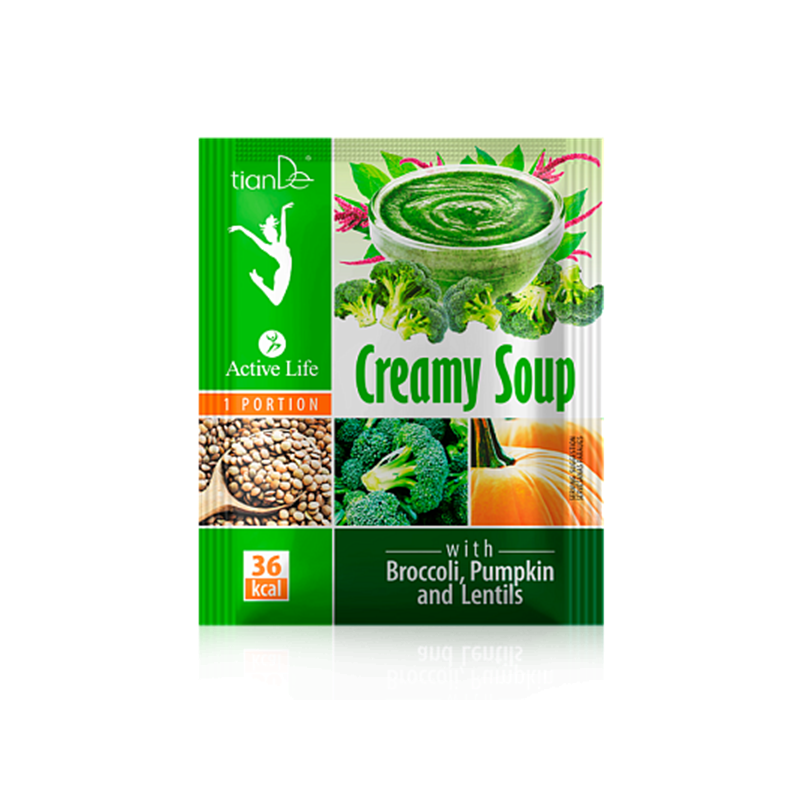 Crema Para Perder Peso con Brócoli, Calabaza y Lentejas.