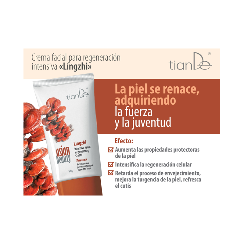 Crema Facial Regeneradora Intensiva con Hongo de Lingzhi Asian Beauty. 50 g