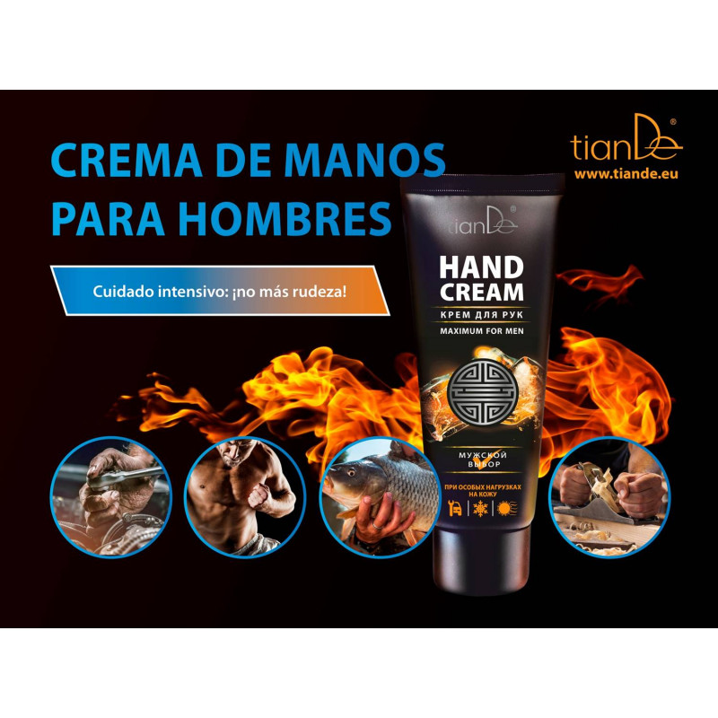 Crema de Manos Terapéutica para Hombres con Áloe vera y Espino Amarillo.