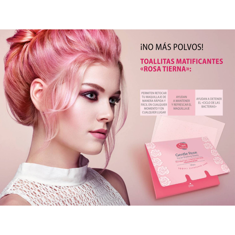 Toallitas Faciales Antimicrobianas, antibacterianas y Matificantes Rosa Tierna. 100/u
