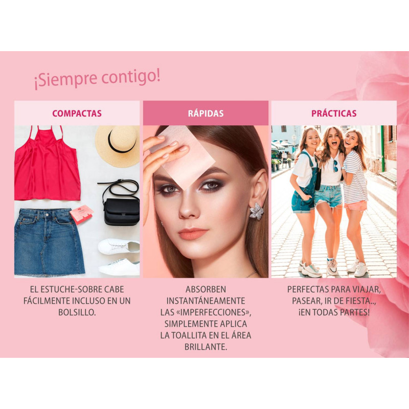 Toallitas Faciales Antimicrobianas, antibacterianas y Matificantes Rosa Tierna. 100/u