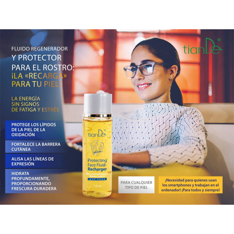 Tónico Facial Regenerador y Protector contra el envejecimiento Digital Vita Derm.