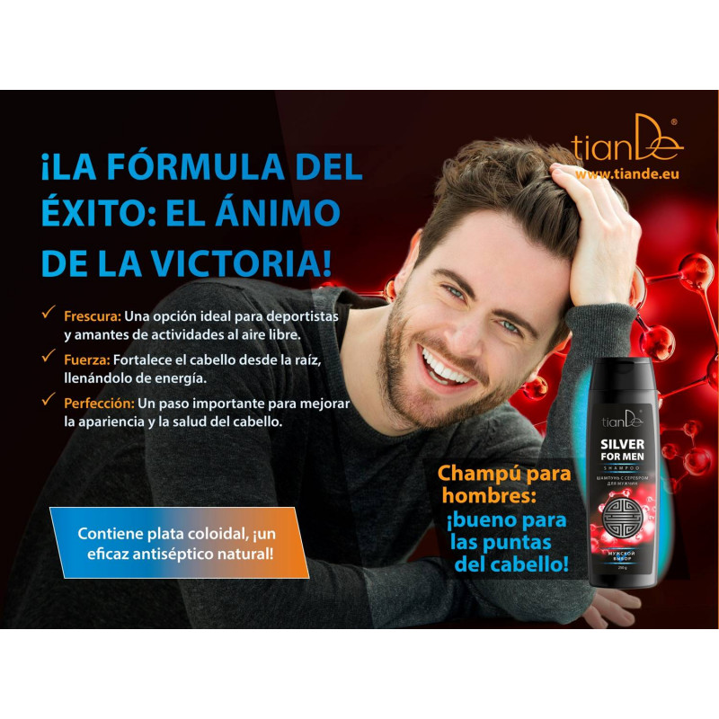 Champú Terapéutico para Hombres con Plata Coloidal. 250 ml