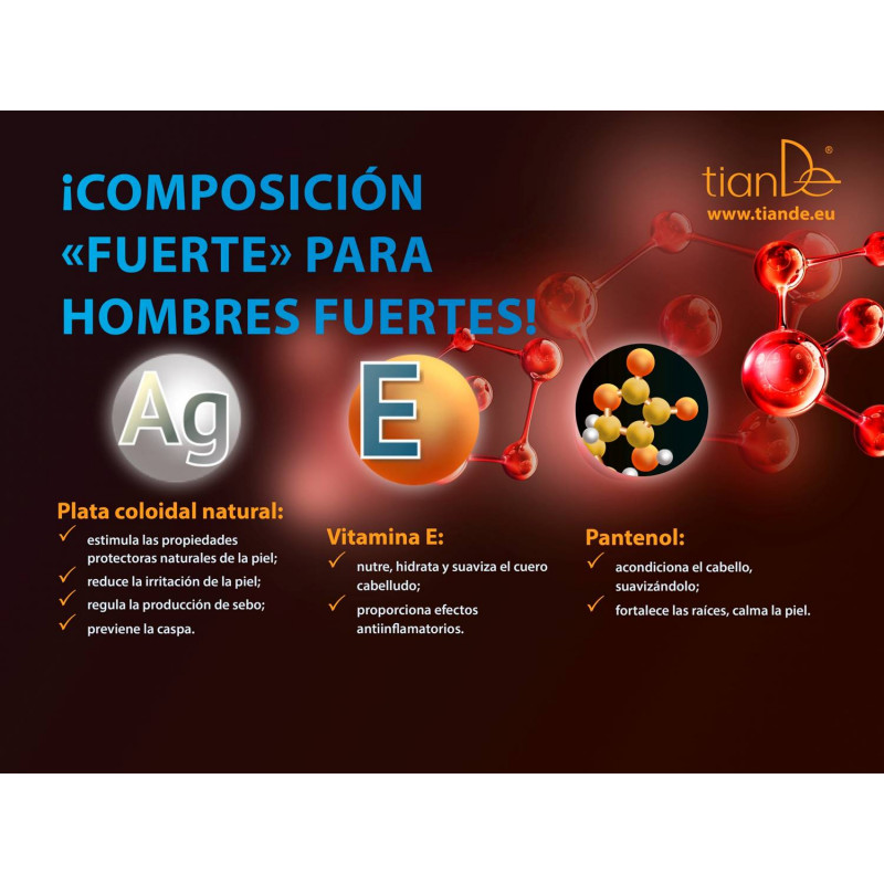 Champú Terapéutico para Hombres con Plata Coloidal. 250 ml