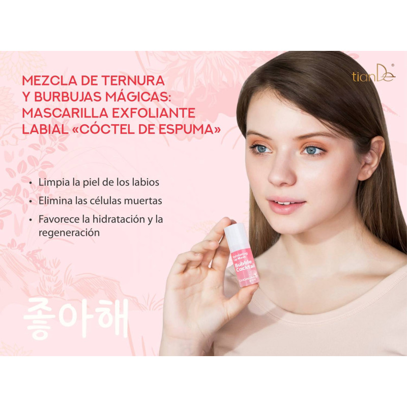 Mascarilla Labial Exfoliante y Rejuvenecedora Cóctel de Espuma.