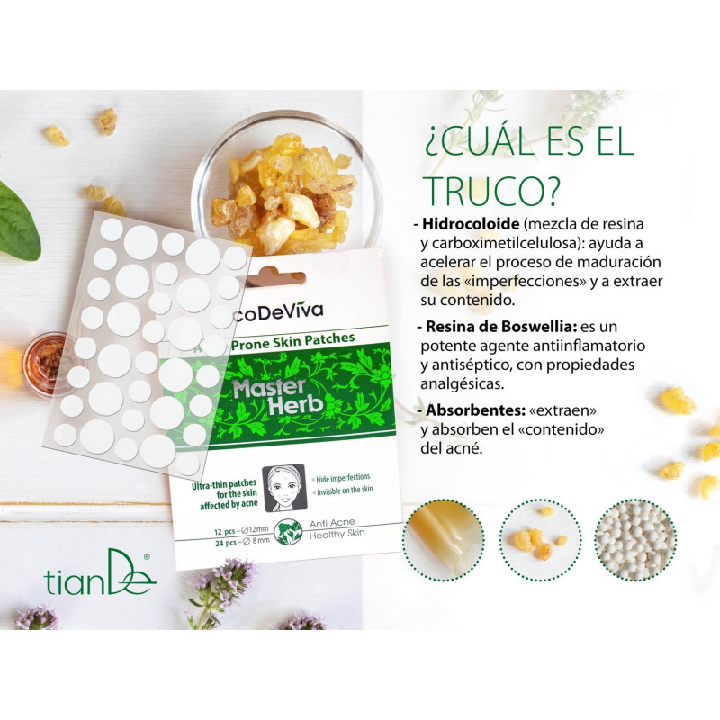 Parches Master Herb Curativos e Invisibles para el Acné y Herpes labial. 36/u