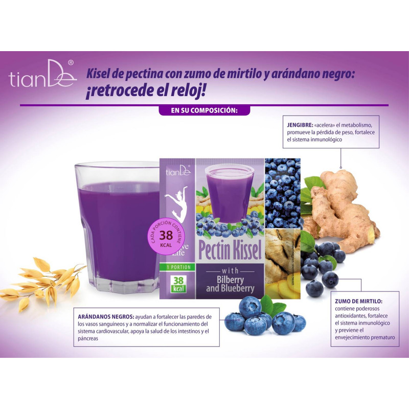 Suplemento Alimenticio Kissel con pectina y arándanos. 1/u