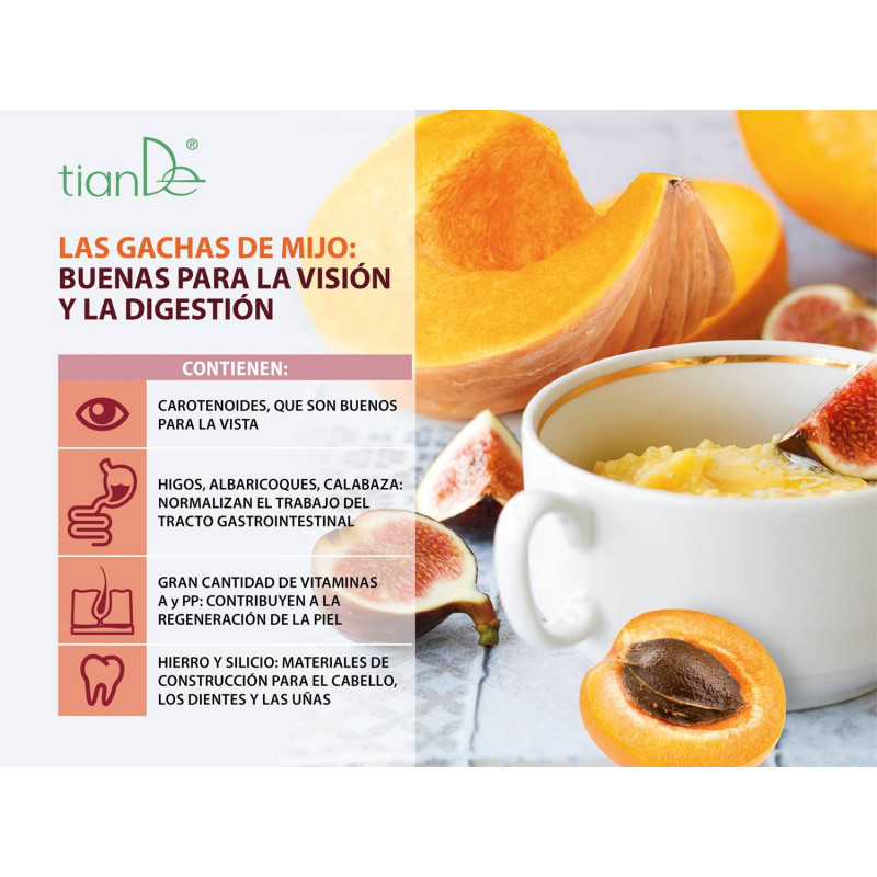 Gachas de Mijo con Higos, Albaricoque y Calabaza. 35g