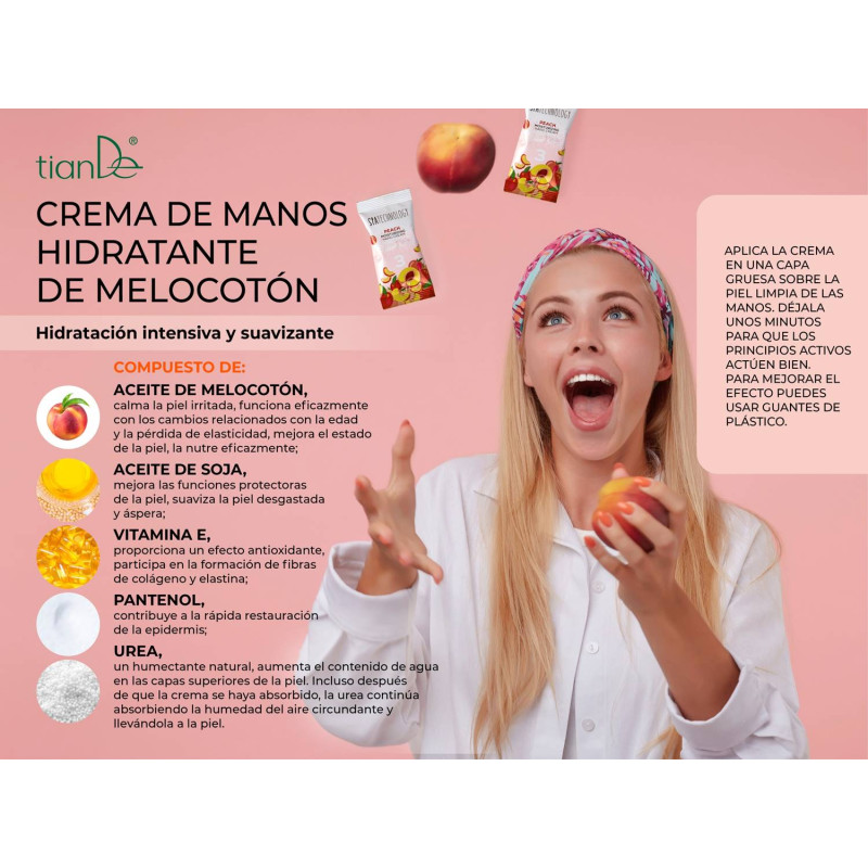 Crema de Manos Hidratante con Melocotón.