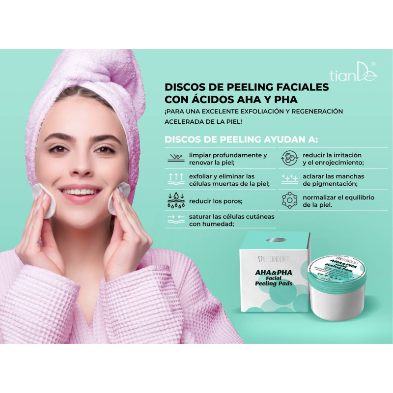 Discos Faciales Efecto Peeling y lifting AHA y PHA. 50/u