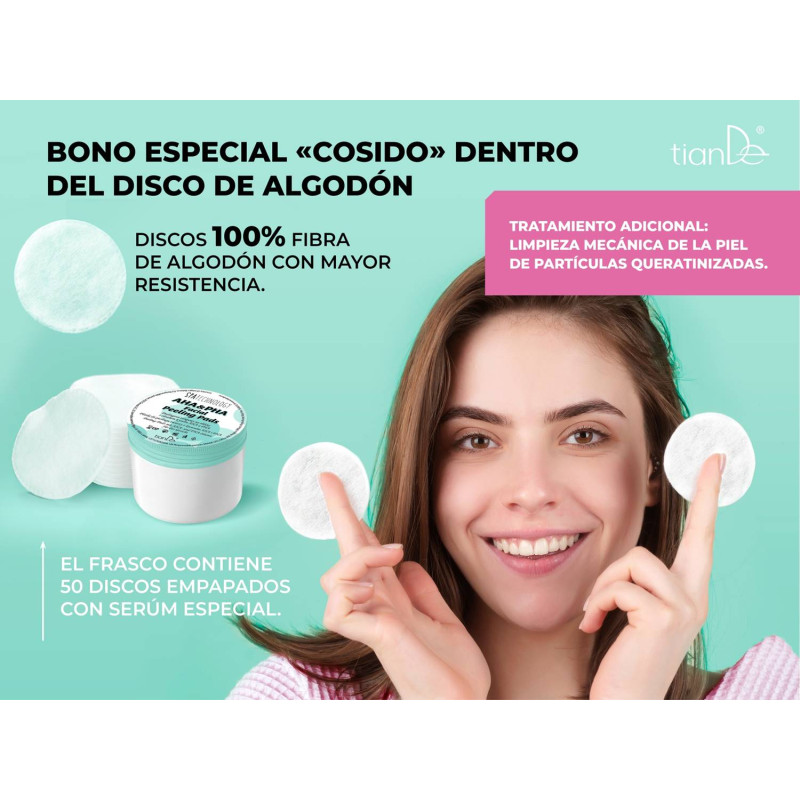Discos Faciales Efecto Peeling y lifting AHA y PHA. 50/u