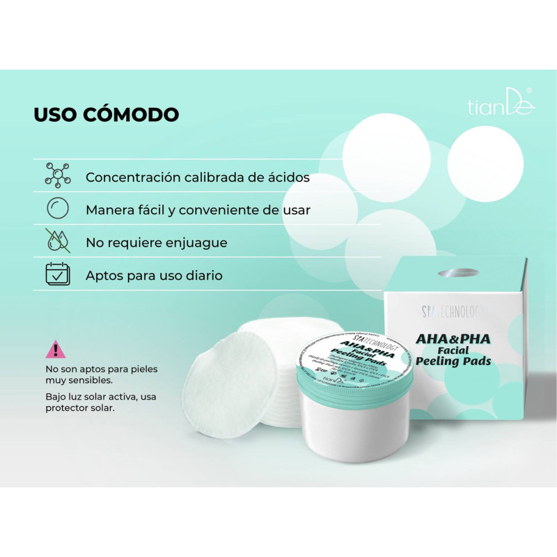 Discos Faciales Efecto Peeling y lifting AHA y PHA. 50/u