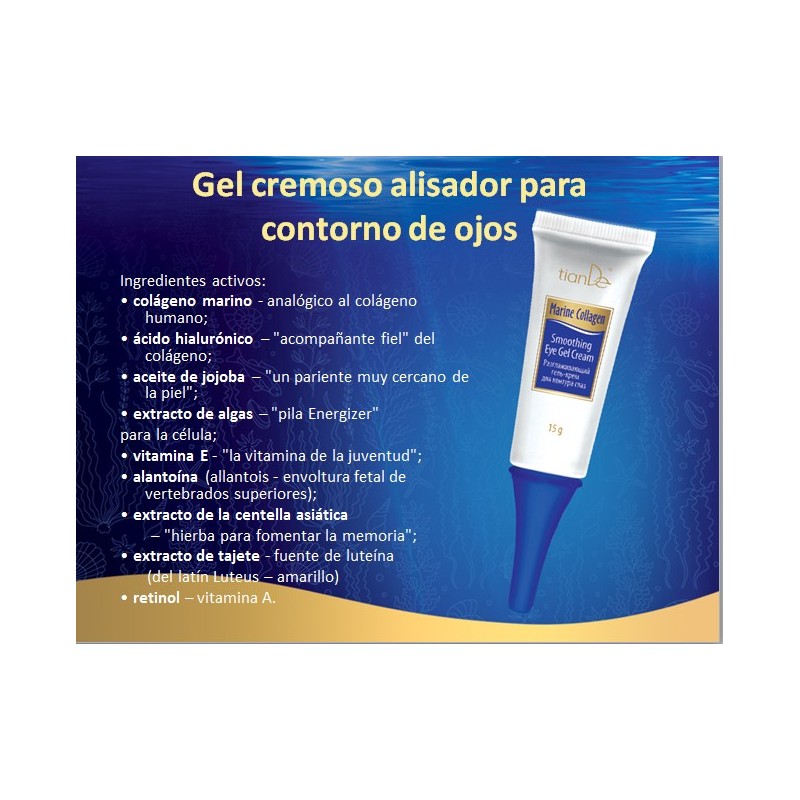 Crema Alisadora para Contorno de Ojos con Colágeno Marino. 15 g