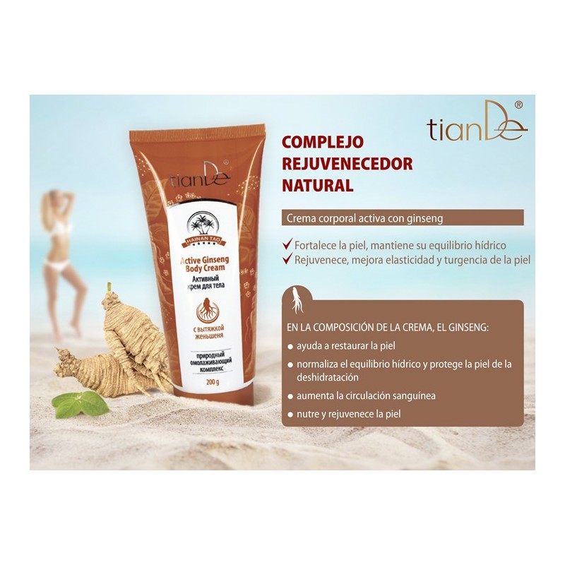 Crema Activa Corporal con Raíz de Ginseng Coreano de seis años Especial piel Sensible. 200 g