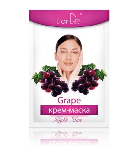 Mascarilla cremosa sin aclarado piel grasa de noche con Uva. 1/u