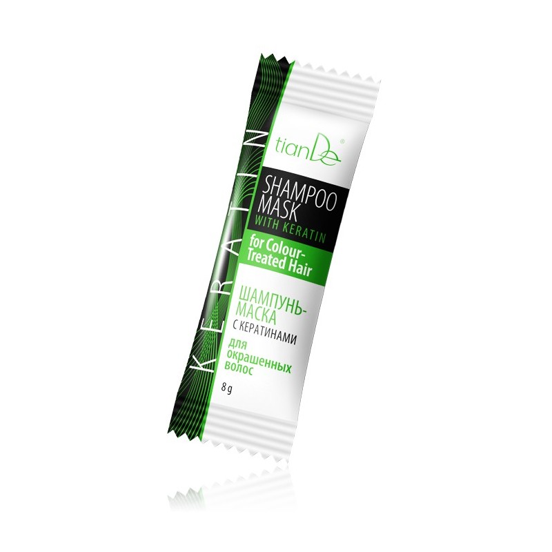 Champú + acondicionador para el cabello teñido con Keratina Monodosis. 8 g