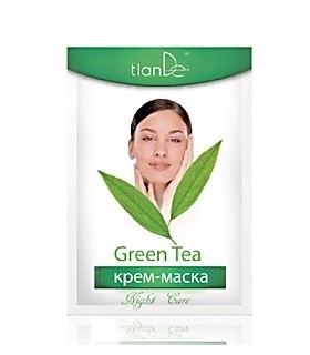 Mascarilla Facial cremosa de Noche con té Verde. 18 g